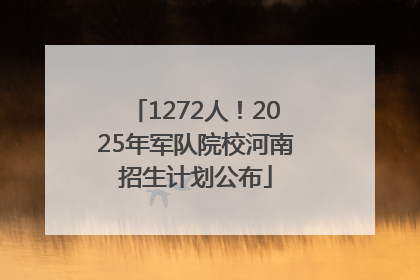 1272人！2025年军队院校河南招生计划公布