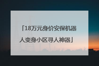 18万元身价安保机器人变身小区寻人神器