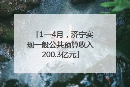 1—4月，济宁实现一般公共预算收入200.3亿元