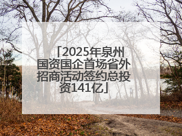 2025年泉州国资国企首场省外招商活动签约总投资141亿