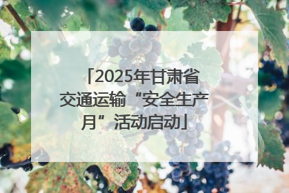 2025年甘肃省交通运输“安全生产月”活动启动