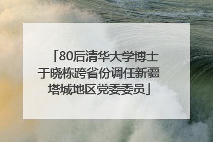 80后清华大学博士于晓栋跨省份调任新疆塔城地区党委委员