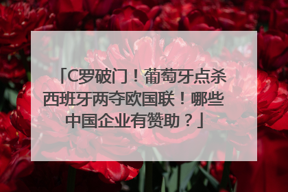 C罗破门！葡萄牙点杀西班牙两夺欧国联！哪些中国企业有赞助？