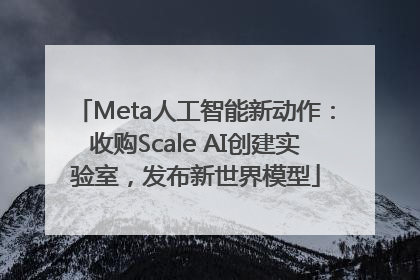 Meta人工智能新动作：收购Scale AI创建实验室，发布新世界模型